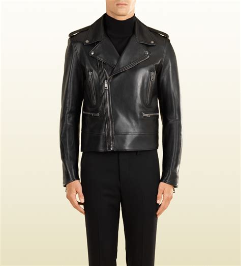 gucci black tactical jacket|Gucci black leather jacket.